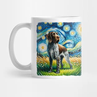 Starry German Wirehaired Pointer Dog Portrait - Pet Portrait Mug